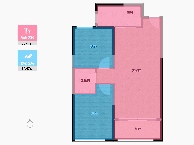 陕西省-西安市-群贤道九号-76.00-户型库-动静分区