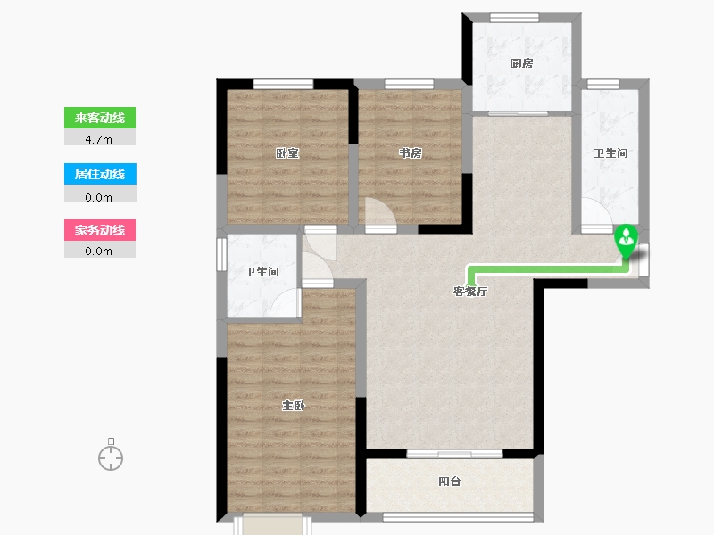 陕西省-西安市-阳光小区-99.58-户型库-动静线