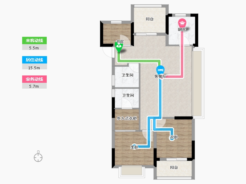 浙江省-绍兴市-鉴湖南院-89.01-户型库-动静线