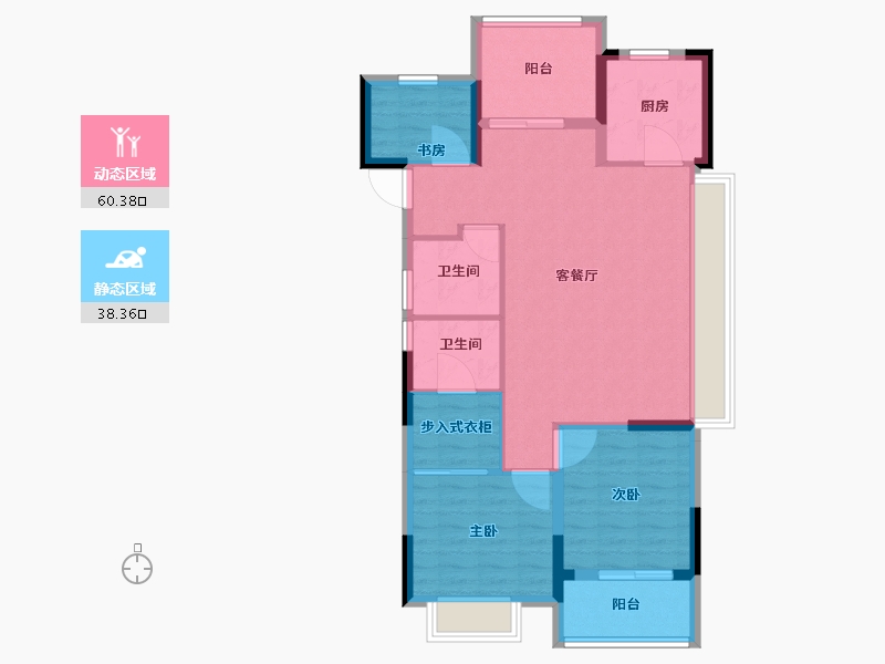 浙江省-绍兴市-鉴湖南院-89.01-户型库-动静分区