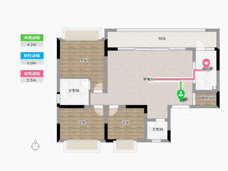 重庆-重庆市-北辰悦来壹号-98.41-户型库-动静线