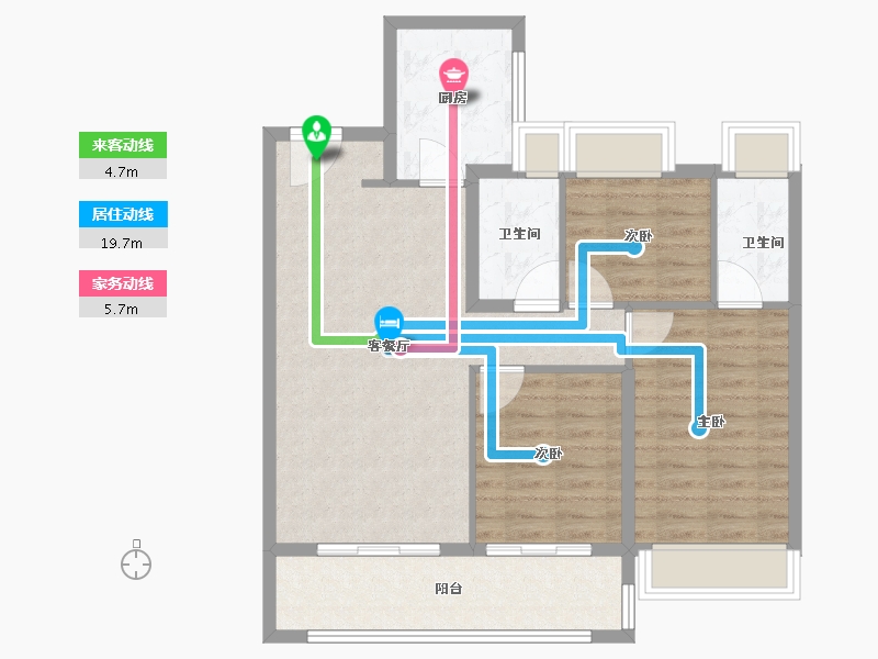 江苏省-苏州市-金地自在春晓-84.80-户型库-动静线