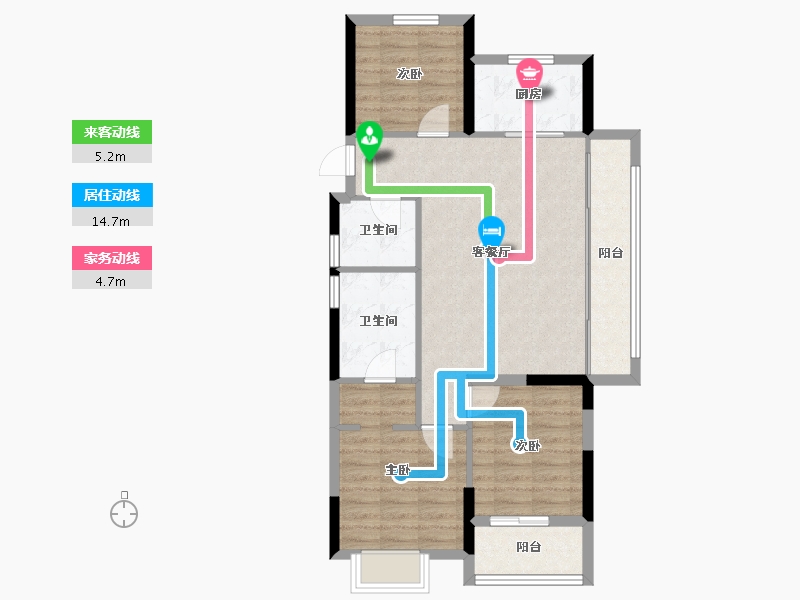 浙江省-金华市-都会文澜-82.22-户型库-动静线