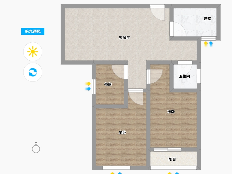 河南省-郑州市-嘉业·嘉境上品-71.21-户型库-采光通风