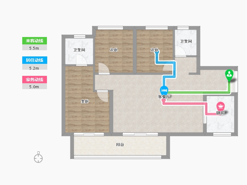 贵州省-贵阳市-万科翰林-83.84-户型库-动静线