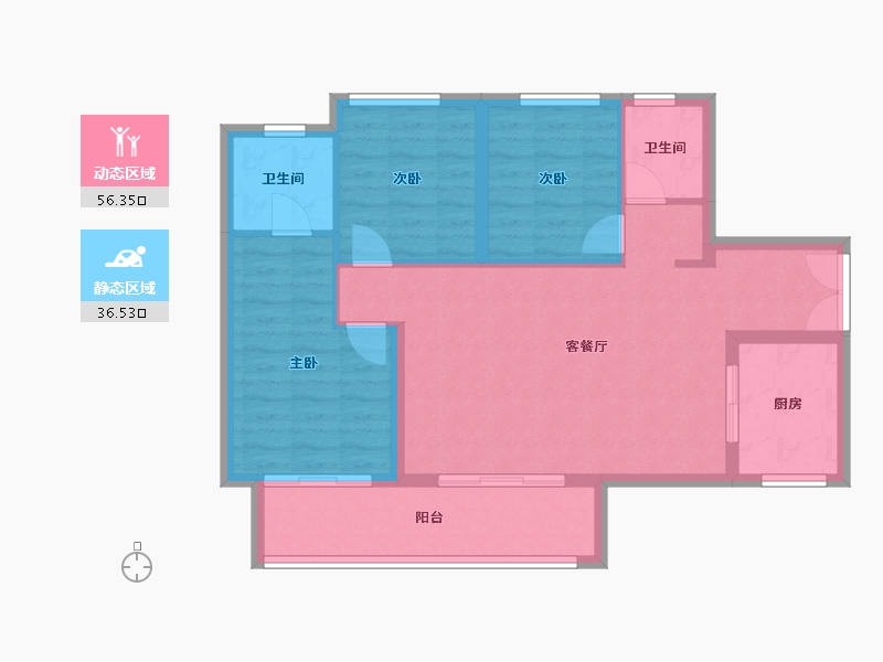 贵州省-贵阳市-万科翰林-83.84-户型库-动静分区