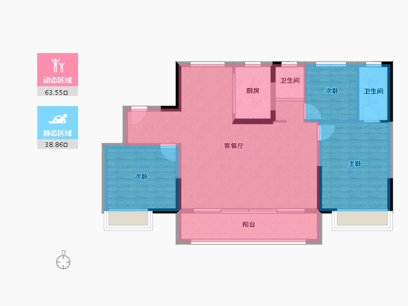 浙江省-湖州市-碧桂园云望里-92.71-户型库-动静分区