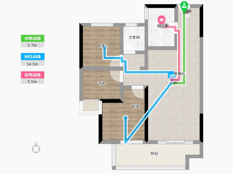 河南省-郑州市-鑫苑·悦府-72.80-户型库-动静线