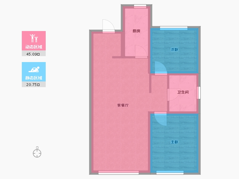 河北省-石家庄市-福美健康城公园郡-58.44-户型库-动静分区