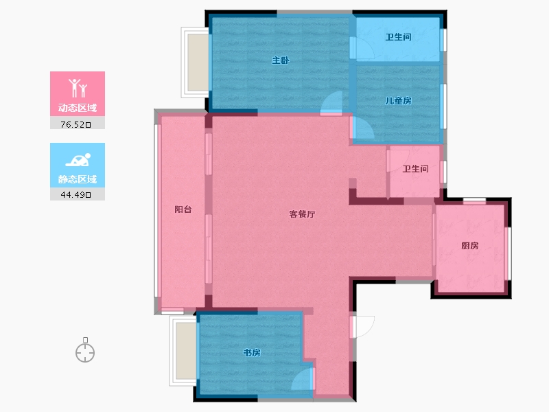 陕西省-咸阳市-华泰西苑-126.00-户型库-动静分区