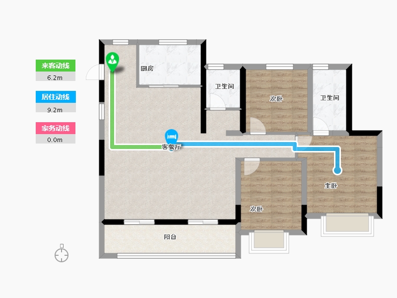 浙江省-金华市-都会文澜-94.40-户型库-动静线