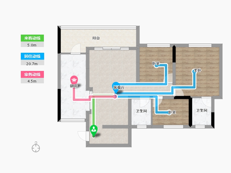 四川省-成都市-瀚城绿洲-83.36-户型库-动静线