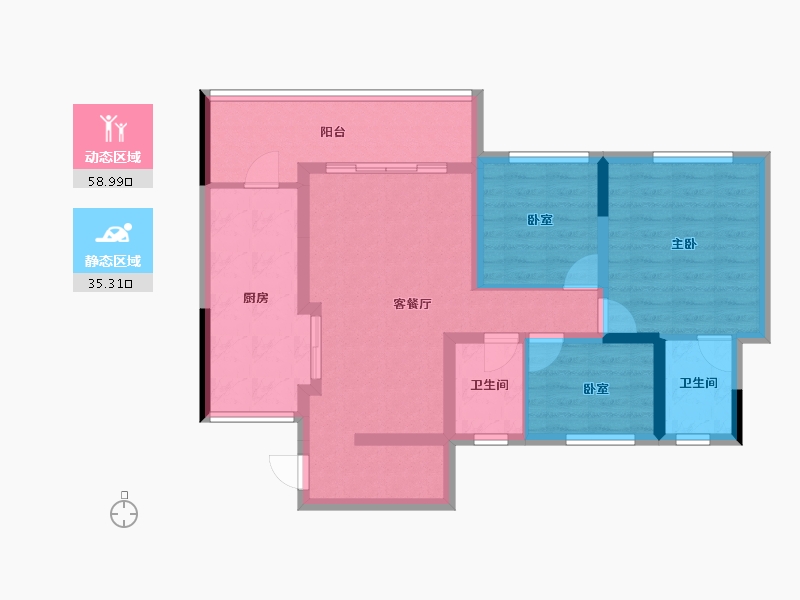 四川省-成都市-瀚城绿洲-83.36-户型库-动静分区