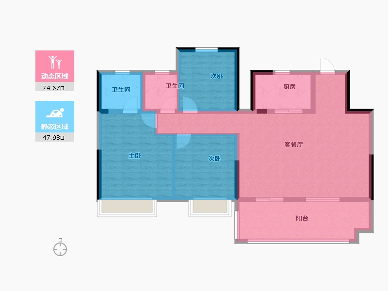 河南省-郑州市-远洋·沁园-110.40-户型库-动静分区