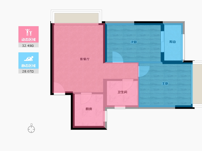 河南省-郑州市-朗悦公园府-53.93-户型库-动静分区