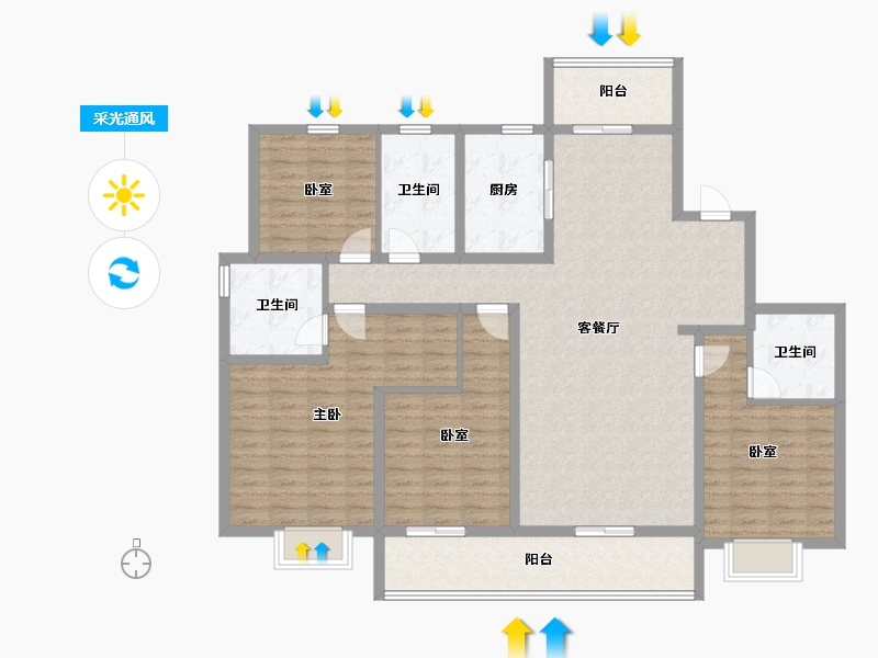 山东省-潍坊市-和園-140.48-户型库-采光通风