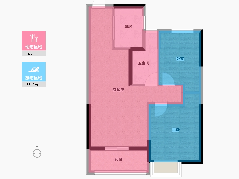 浙江省-金华市-都会文澜-60.79-户型库-动静分区