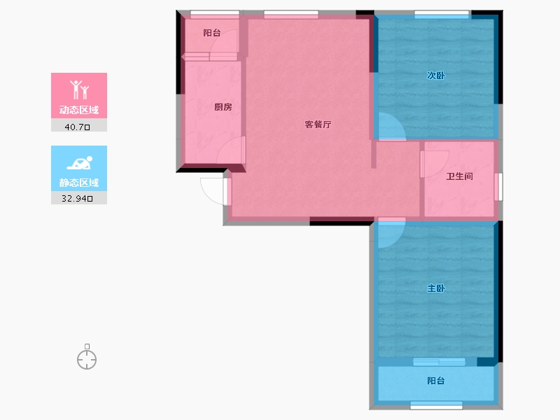 河南省-郑州市-蓝宝·桃源里-65.59-户型库-动静分区