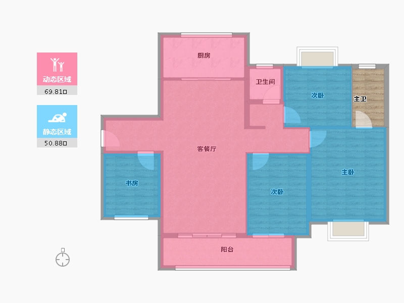 广东省-佛山市-万科璞悦山-114.40-户型库-动静分区