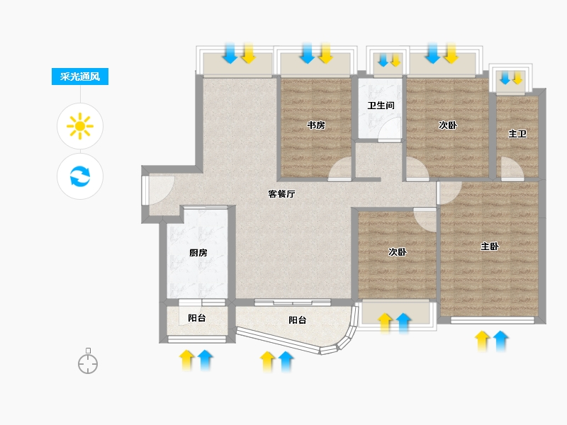 广东省-深圳市-招商东岸-96.08-户型库-采光通风