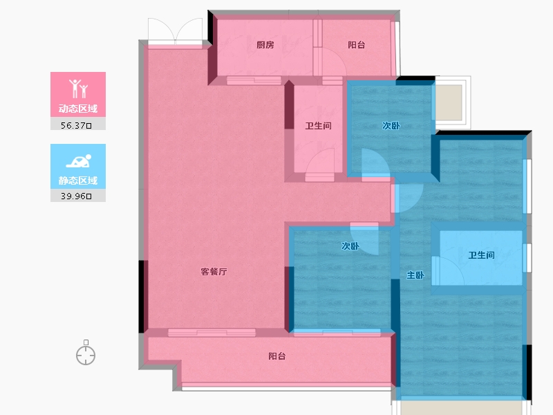 重庆-重庆市-海成金科印江府-84.37-户型库-动静分区