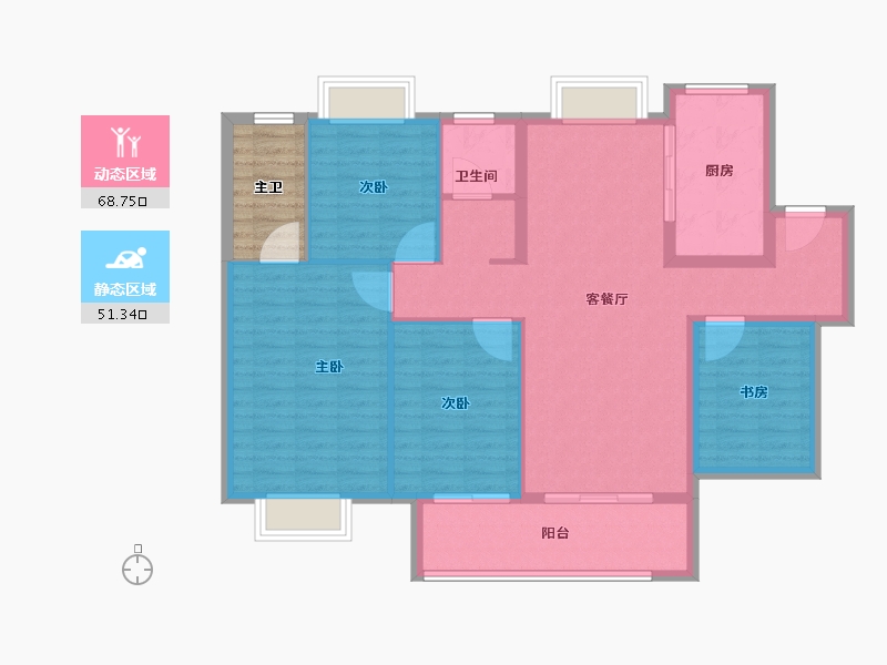 广东省-佛山市-万科璞悦山-114.40-户型库-动静分区