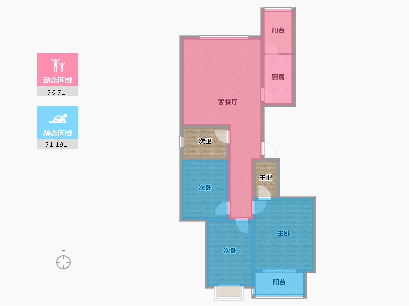 山西省-太原市-晋阳·五隆府-106.03-户型库-动静分区