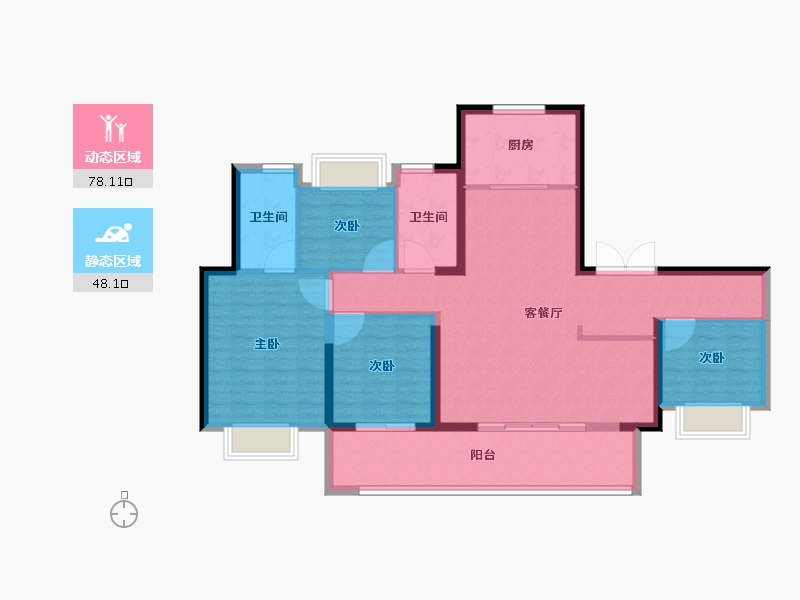 福建省-福州市-大东海世茂天玺-114.01-户型库-动静分区