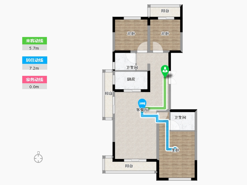 陕西省-西安市-群贤道九号-109.60-户型库-动静线