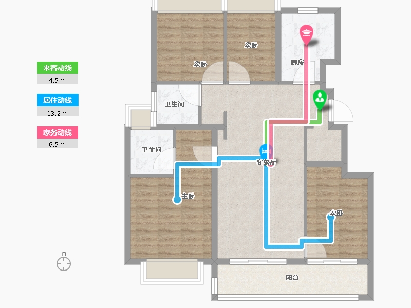 江苏省-苏州市-金地自在春晓-92.81-户型库-动静线