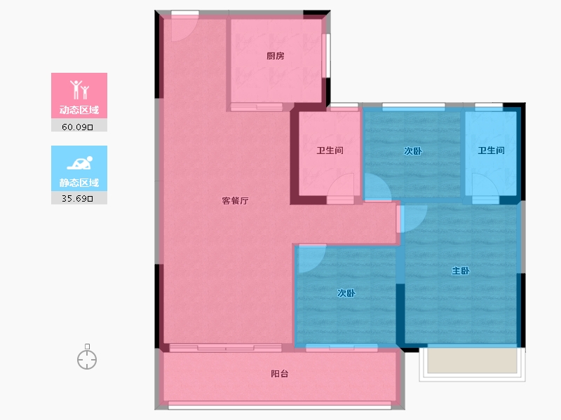 浙江省-湖州市-碧桂园云望里-86.21-户型库-动静分区