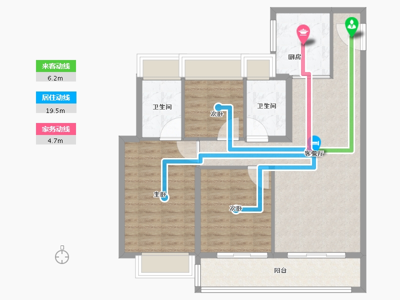 江苏省-苏州市-金地自在春晓-84.80-户型库-动静线