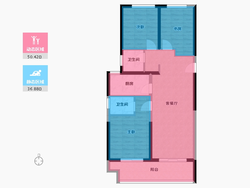 河南省-郑州市-朗悦公园府-77.96-户型库-动静分区