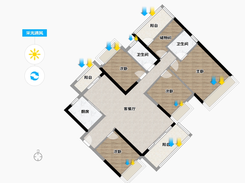 广东省-梅州市-大埔奥园广场-121.00-户型库-采光通风