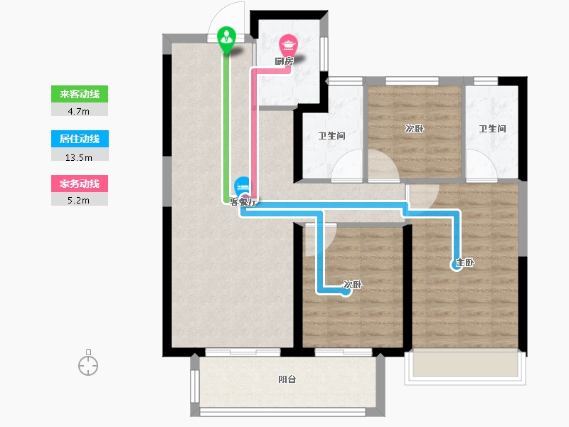 河南省-郑州市-东原阅城-89.60-户型库-动静线