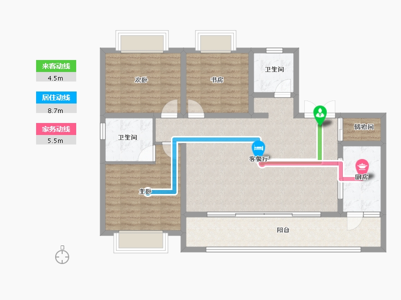 重庆-重庆市-北辰悦来壹号-100.01-户型库-动静线