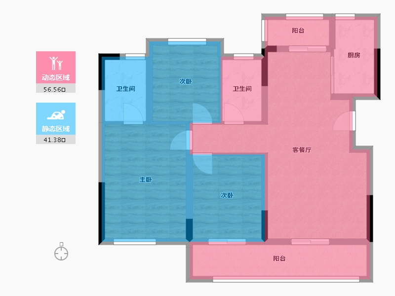 四川省-南充市-优品道珑玺湾-87.00-户型库-动静分区