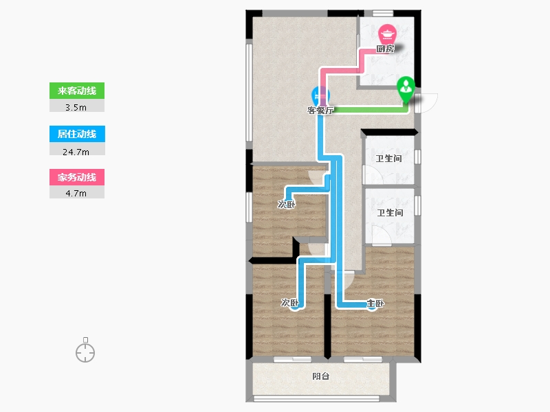 浙江省-金华市-美的云潮府-88.00-户型库-动静线