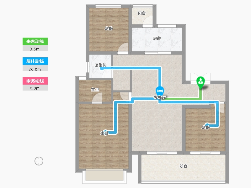 四川省-成都市-旭辉广场住宅-101.60-户型库-动静线