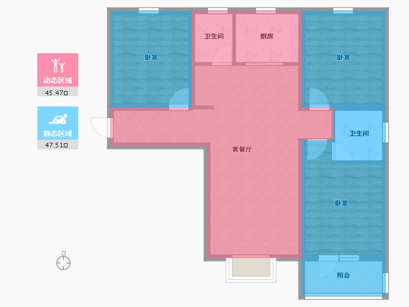 河北省-石家庄市-常山荣盛华府-82.50-户型库-动静分区