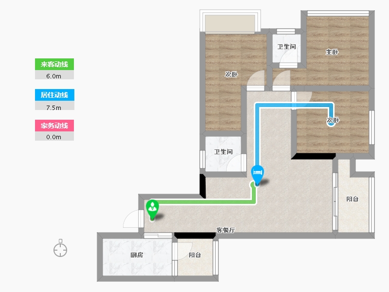 重庆-重庆市-东海香悦里-72.25-户型库-动静线