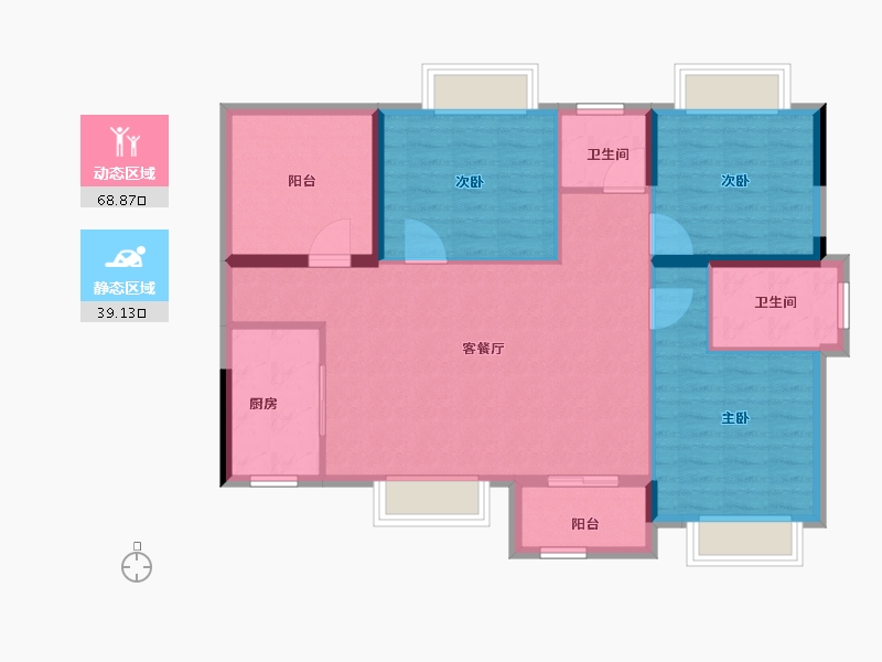 广东省-珠海市-涛鸿·金涛华府-97.49-户型库-动静分区