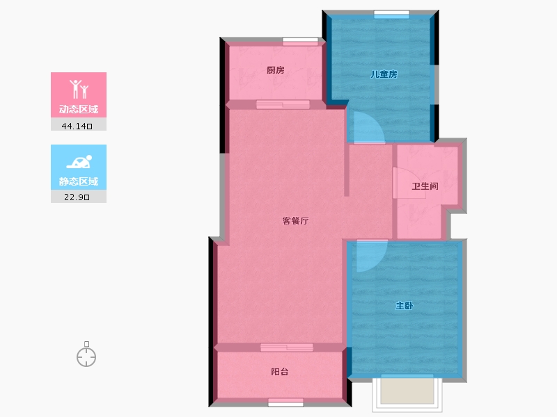 广东省-珠海市-中铁·金海澜廷-59.64-户型库-动静分区