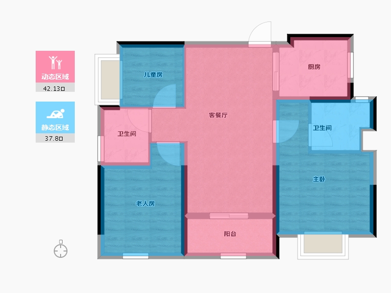 广东省-珠海市-中铁·金海澜廷-70.99-户型库-动静分区