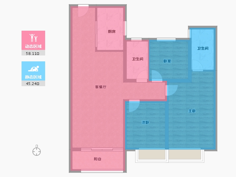 山东省-济南市-高铁熙水台-92.54-户型库-动静分区