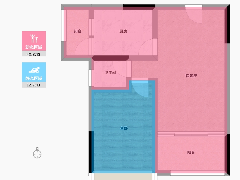 重庆-重庆市-丽都锦里-46.69-户型库-动静分区