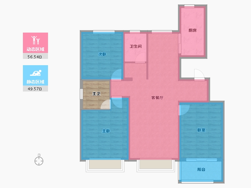 河北省-衡水市-滨湖书香雅居-99.97-户型库-动静分区