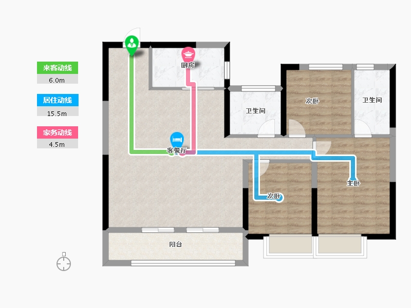 浙江省-金华市-都会文澜-94.40-户型库-动静线