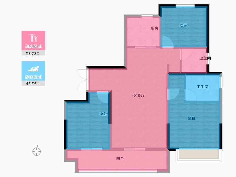 河南省-郑州市-银榕居-94.40-户型库-动静分区