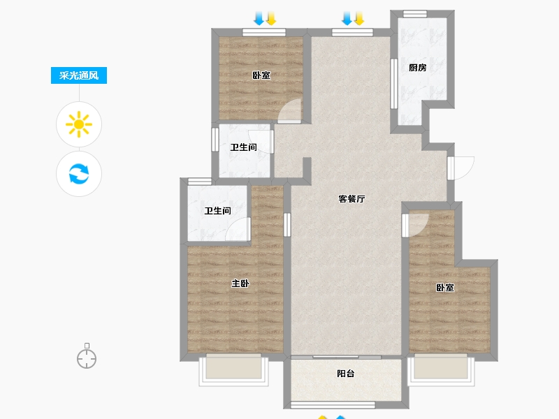 山东省-济南市-高铁熙水台-92.13-户型库-采光通风